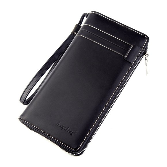 ✨✨BRAND NEW Mens Casual Thin Long Wallet Leather Cash Clip Phone Holder - Picture 1 of 11